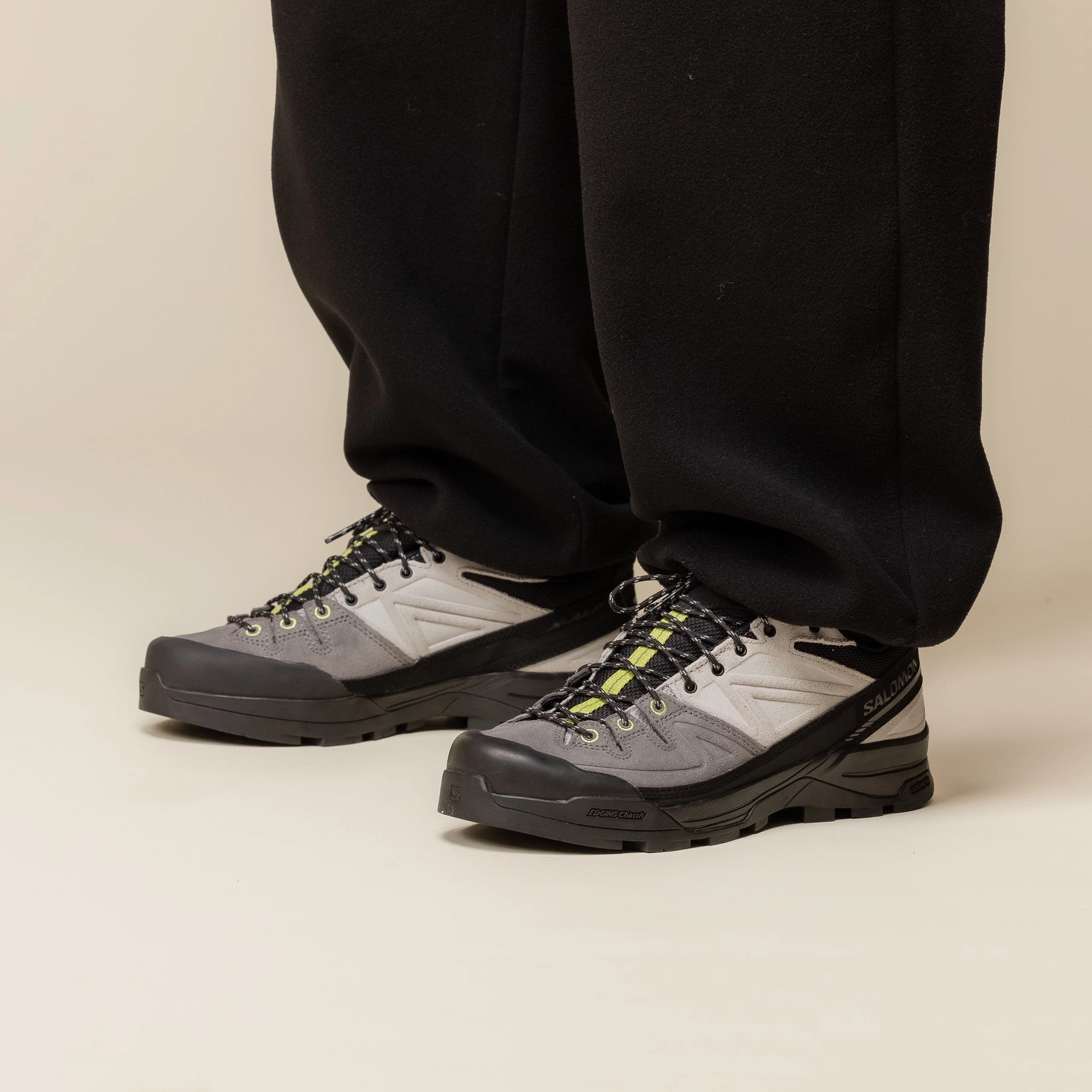 Secure Hold Hiking Salomon - X-ALP Leather - Black / Castlerock / Citron