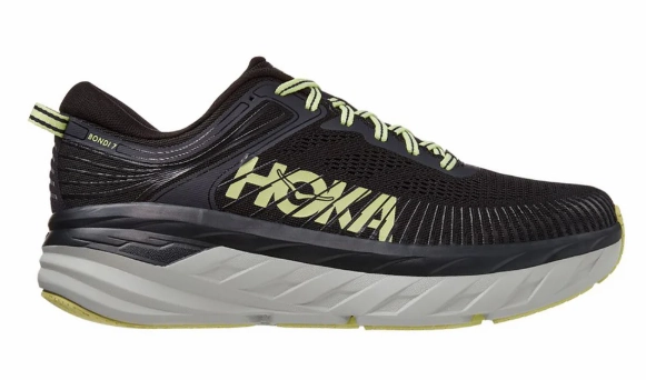 Reinforced Sides Hoka One one Men's Bondi 7 Sneaker Blue Graphite-Butterfly