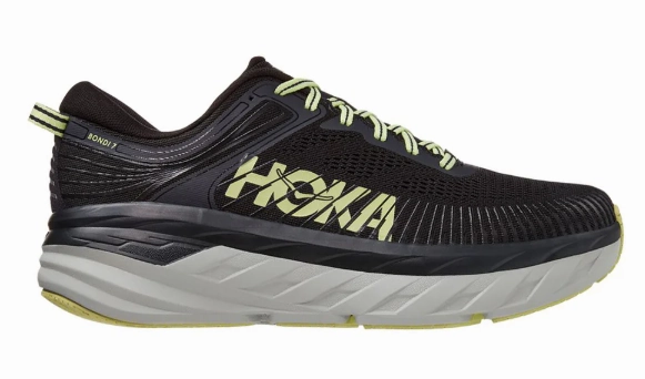 Hoka One one Men's Bondi 7 Sneaker Blue Graphite-Butterfly Enhanced comfort Dynamic lining