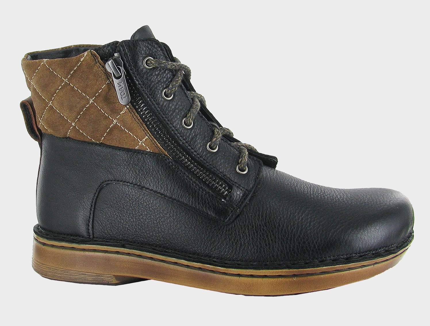 Naot Women's Castera Soft Black Lthr/Antique Brown Suede/Soft Chestnut Lthr Stylish And Functional