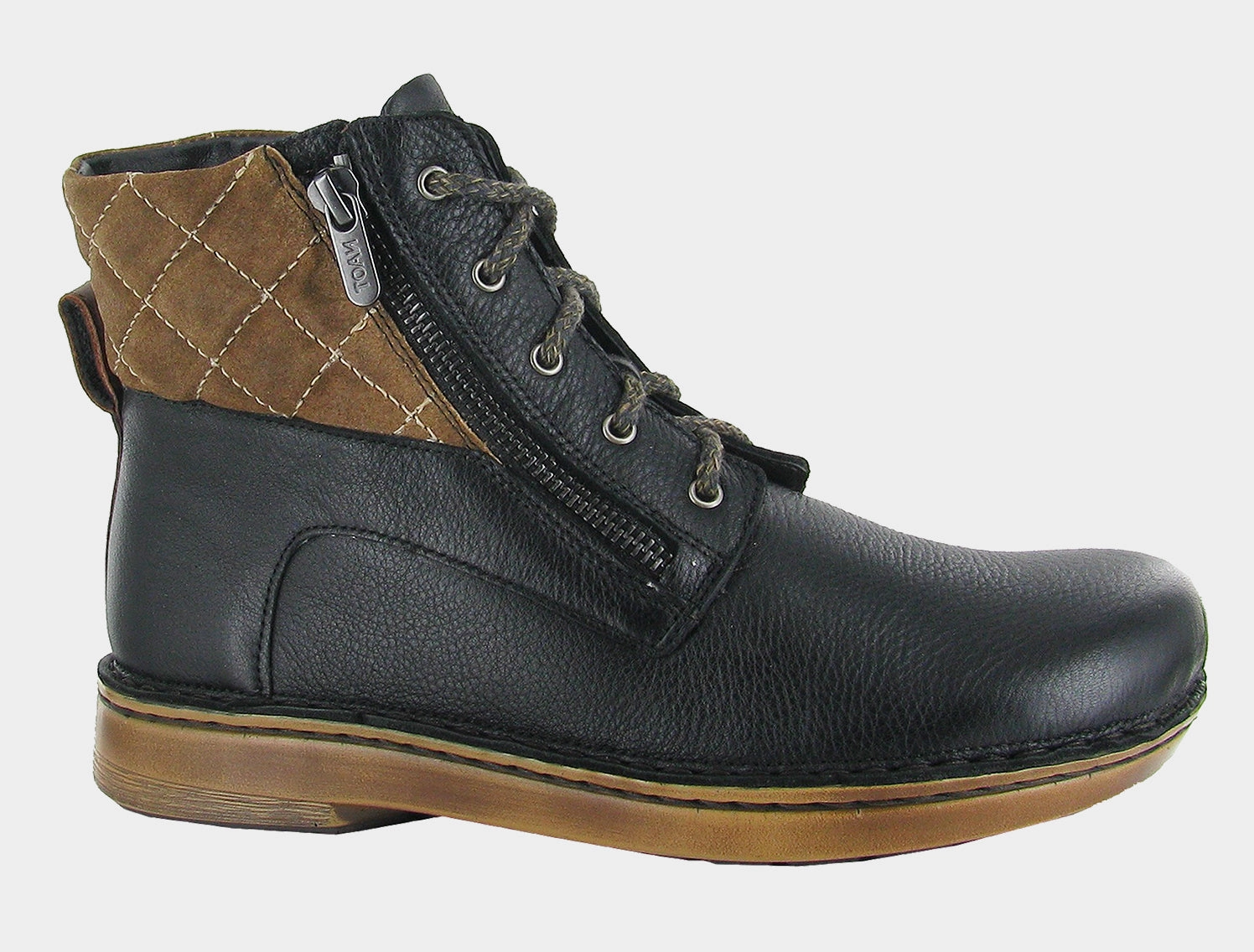 Naot Women's Castera Soft Black Lthr/Antique Brown Suede/Soft Chestnut Lthr Versatile Performance Hard wearing