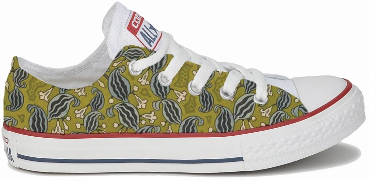 Baggins Original Low Tops Art Nouveau Green Abrasion resistant Adjustable Straps