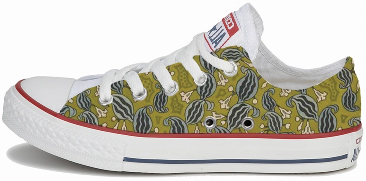 Baggins Original Low Tops Art Nouveau Green Sea Breeze Comfortable Wear