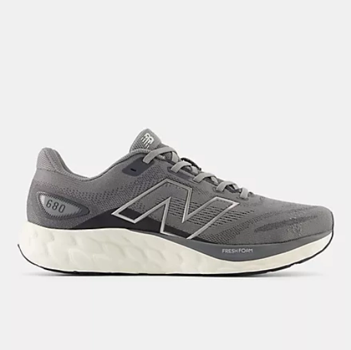New Balance Men's 680v8 Harbor Grey with Magnet and Dark Silver Metallic Balanced Drop Height Comfort Fit Upper