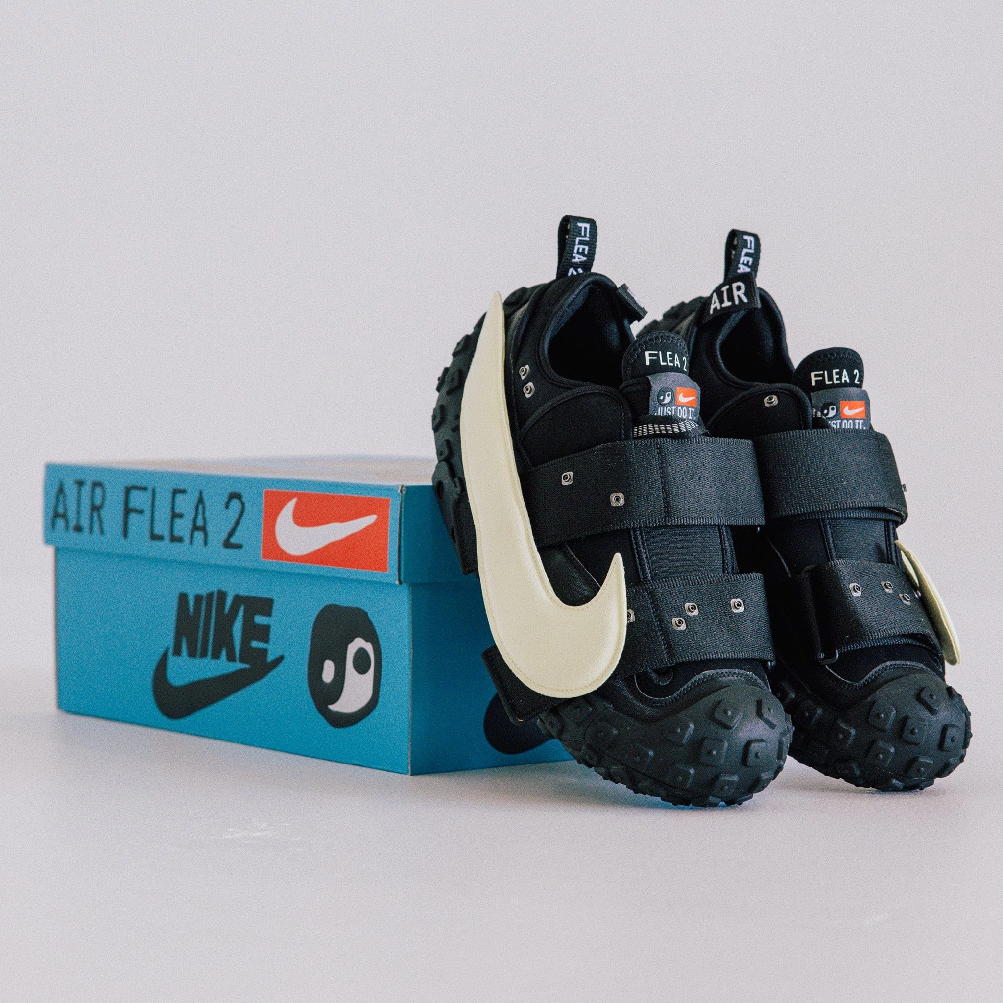 Nike CPFM Air Flea 2 Cactus Plant Flea Market Black Alabaster Impact Resistant Cushioning Ground Control