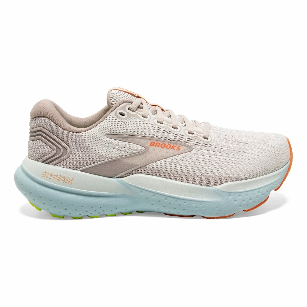 Comfort Midsole Traction Optimized Grip Brooks Women's Glycerin 21 Sneakers Coconut/Aqua