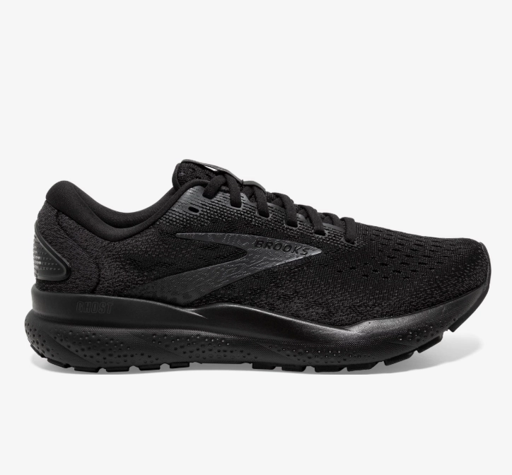 Athleisure Fit Heat Dissipating Brooks Women's Ghost 16 Sneaker Black/Black/Ebony