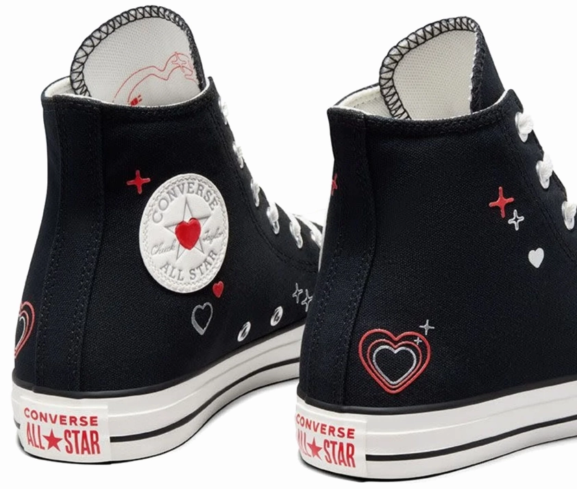 Converse Womens Chuck Taylor All Star Hi Top Black/Vintage White Comfort Cushion Cosmic Glow