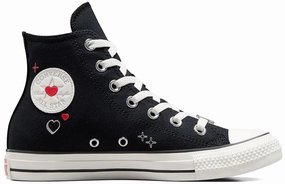 Converse Womens Chuck Taylor All Star Hi Top Black/Vintage White Stone Grip