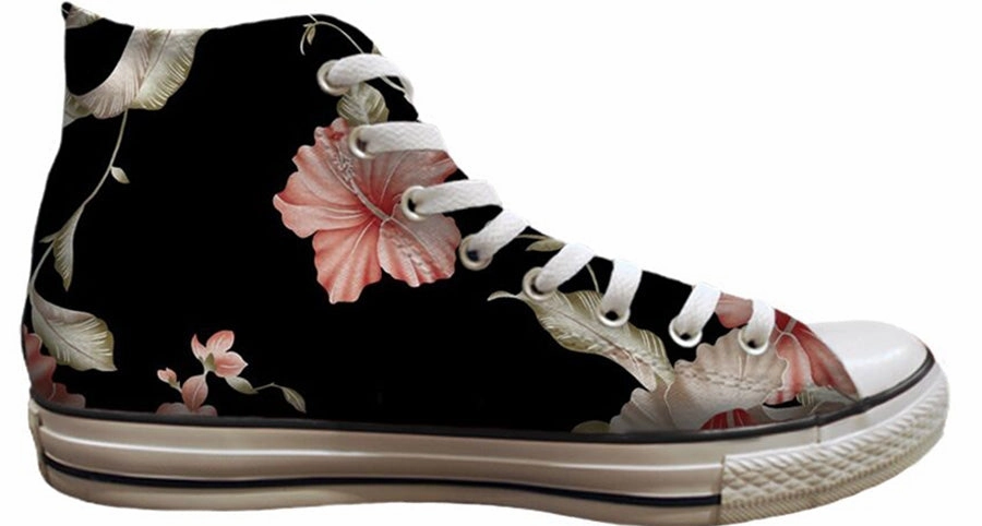 Baggins Original Hi Top Floral Print Moon Tone Moon Walk