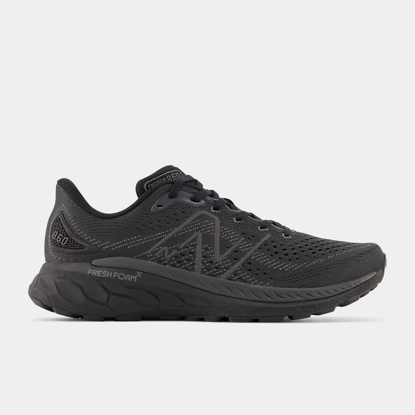 New Balance Men's Fresh Foam X 860v13 Black with Phantom and Black Metallic Odor Resistant Fabric