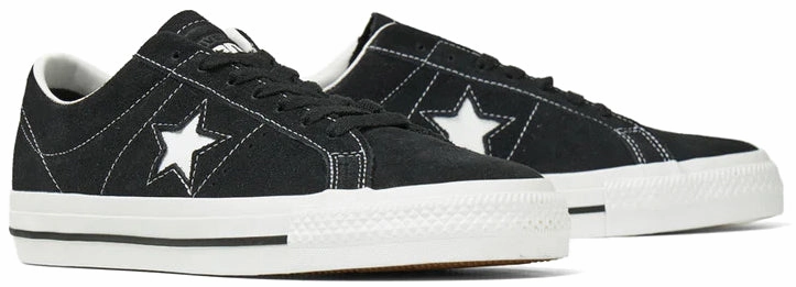 Converse One Star Pro Suede Low Top Black/Black/White Fresh Tone