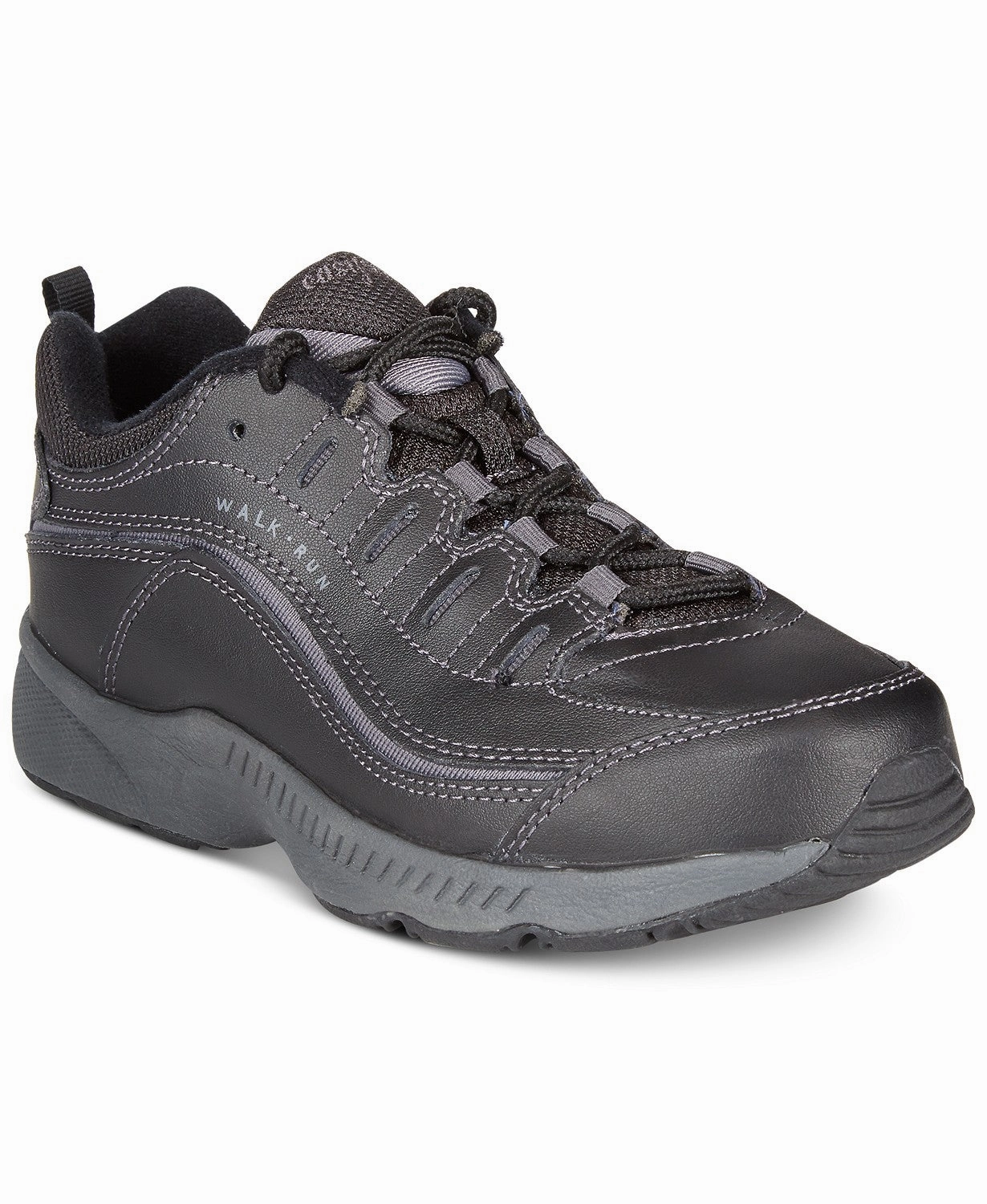 Easy Spirit Women's Romy Walking Shoes Black Leather Stylish Support