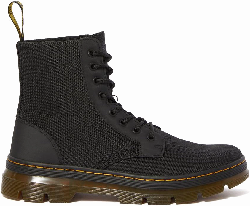 Dr. Martens Combs Nylon Hi Top Black Extra Tough Rain Safe Modern Minimal
