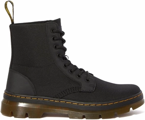 Dr. Martens Combs Nylon Hi Top Black Extra Tough Rain Safe Modern Minimal