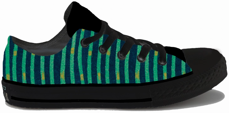 Baggins Original Low Top Green Navy Stripe Summer Heat Strong Stitching