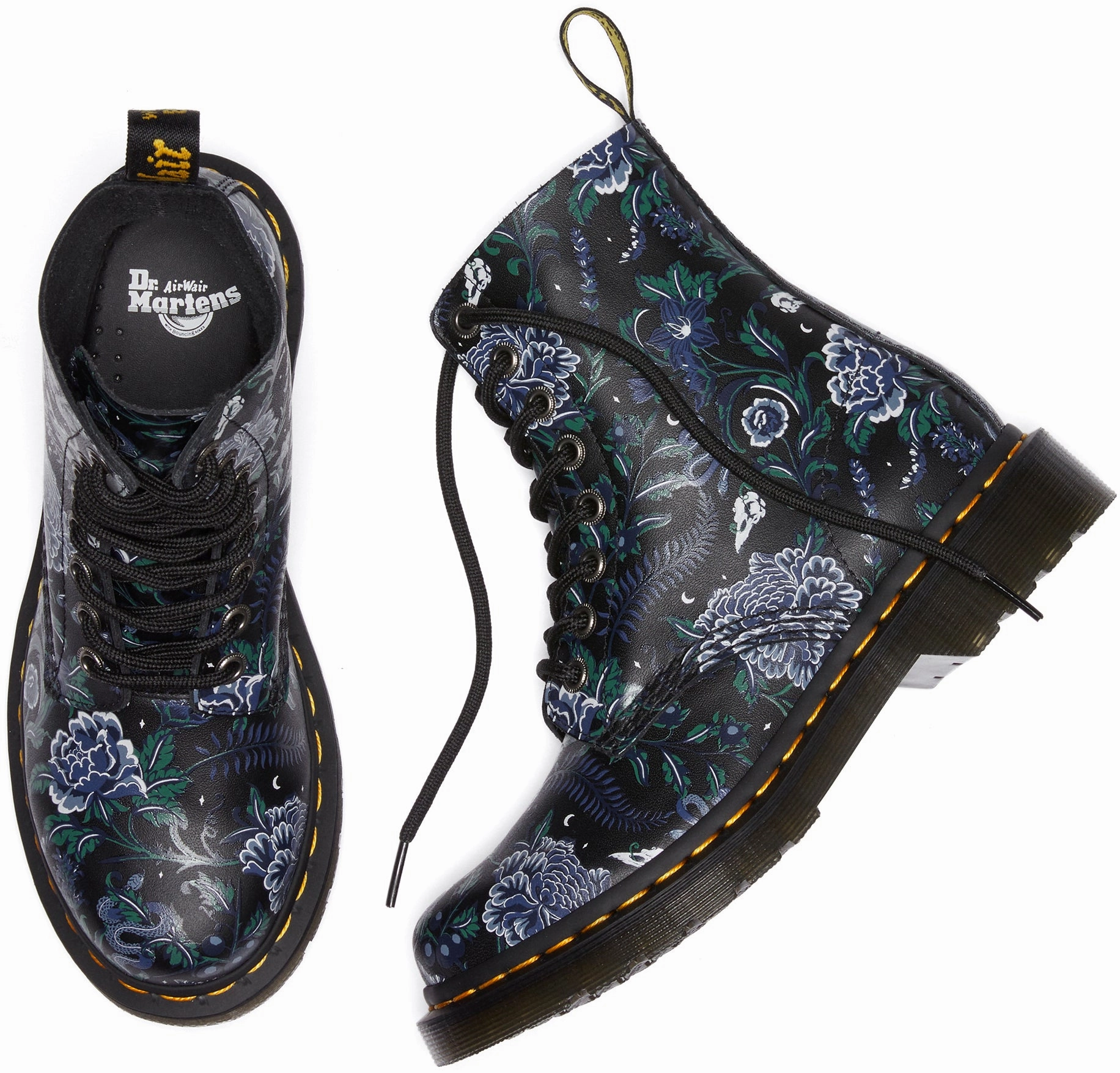 Dr Martens Womens 1460 Pascal Mystic Floral Black Backhand Polyester