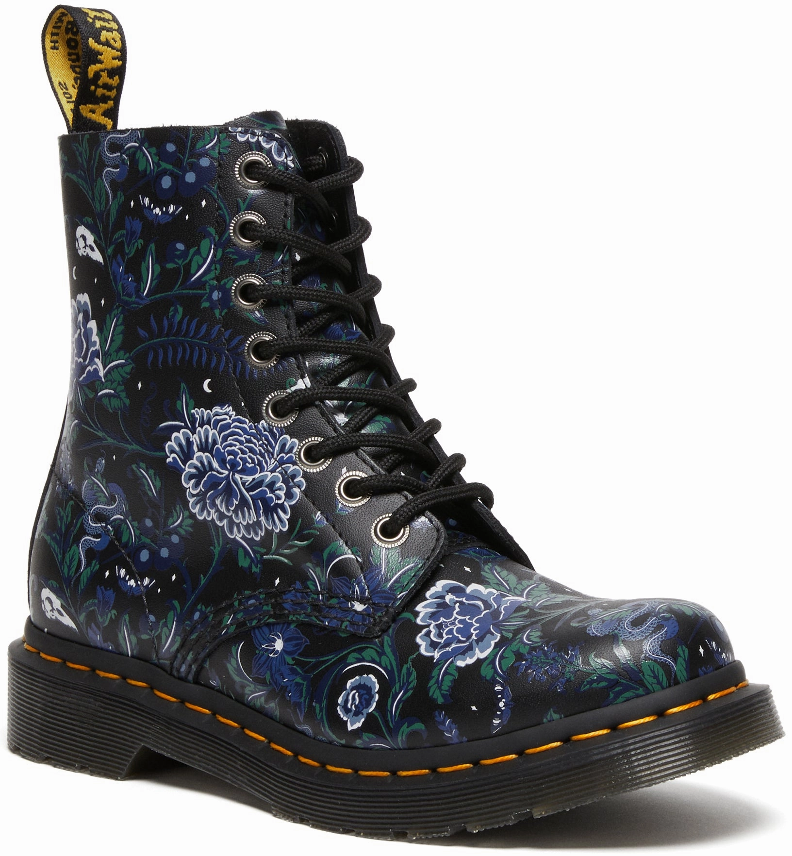 Dr Martens Womens 1460 Pascal Mystic Floral Black Backhand Padded collar Slim Line