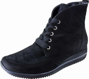 Waldlaufer Women's Mercy Himona Boot Black Nubuck Stretch Art Soul