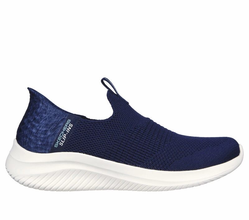 Moisture   Wicking TPE Compression Foam Skechers Women's Slip-ins: Ultra Flex 3.0 Navy Smooth Step
