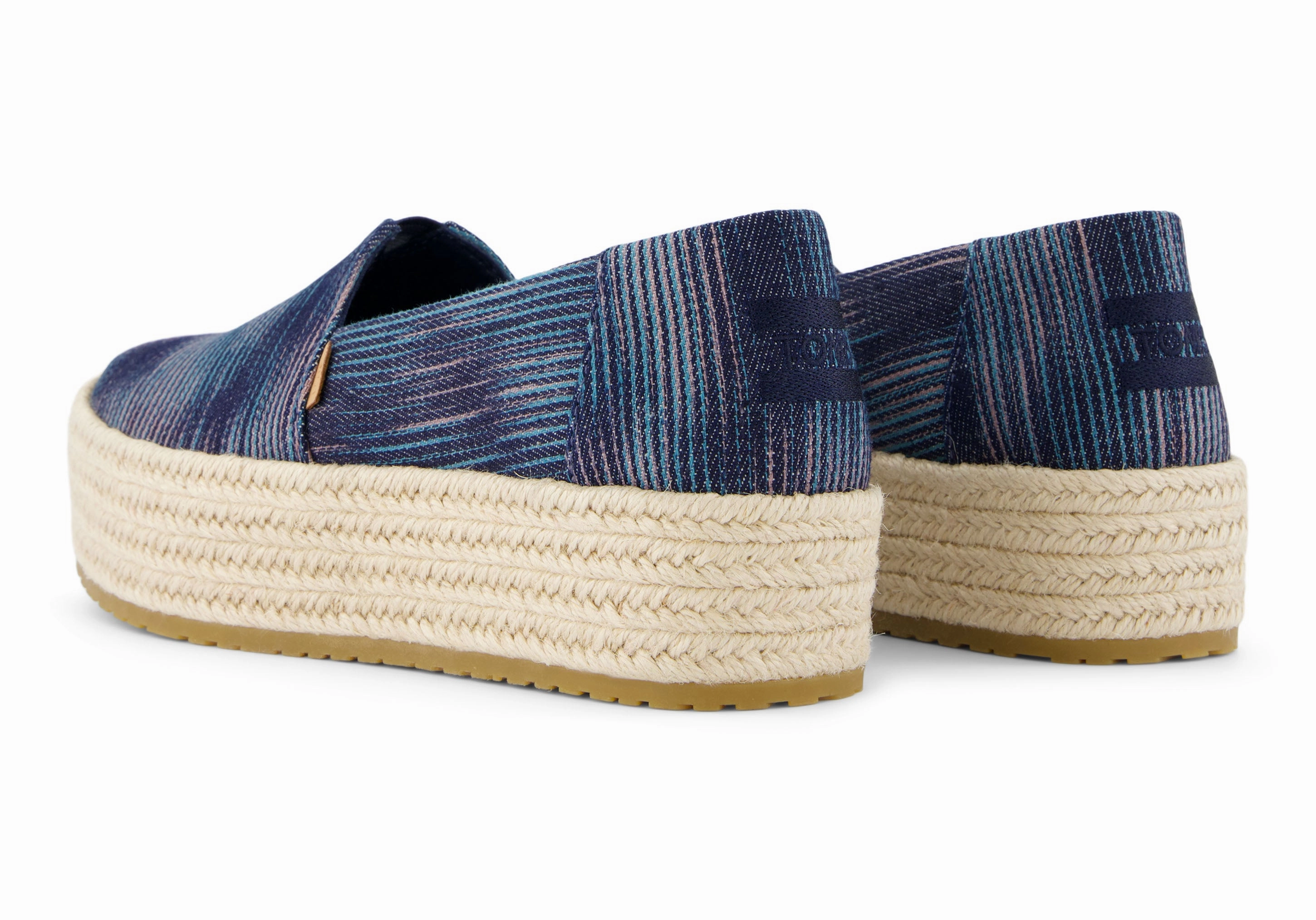 City Style Valencia Platform Espadrille - Navy Novelty Denim