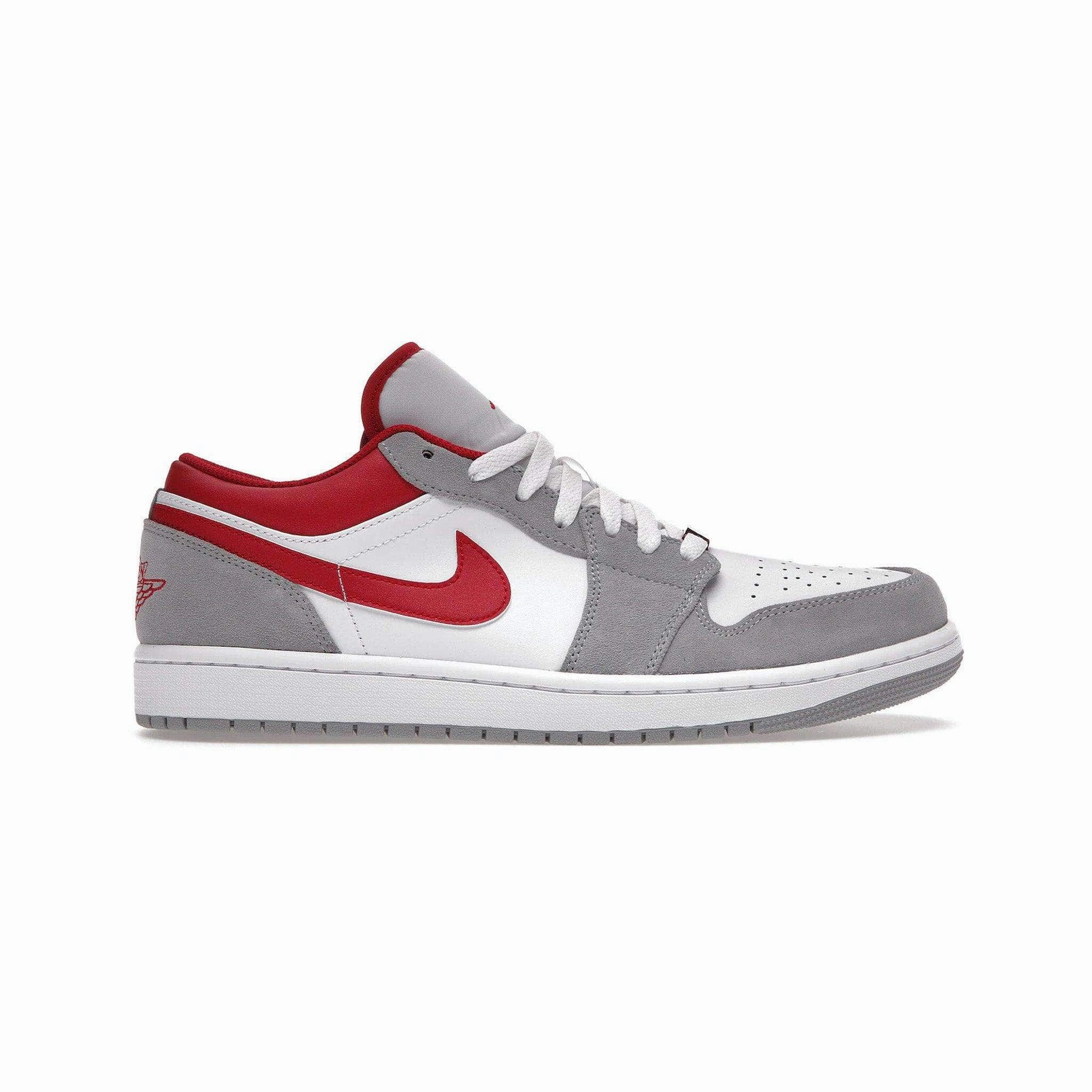 Firm Ground Work Life Jordan 1 Low SE Light Smoke Grey Gym Red