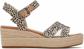 Audrey Espadrille Sandal - Fog Flocked Mini Cheetah Comfortable Slip-Ons
