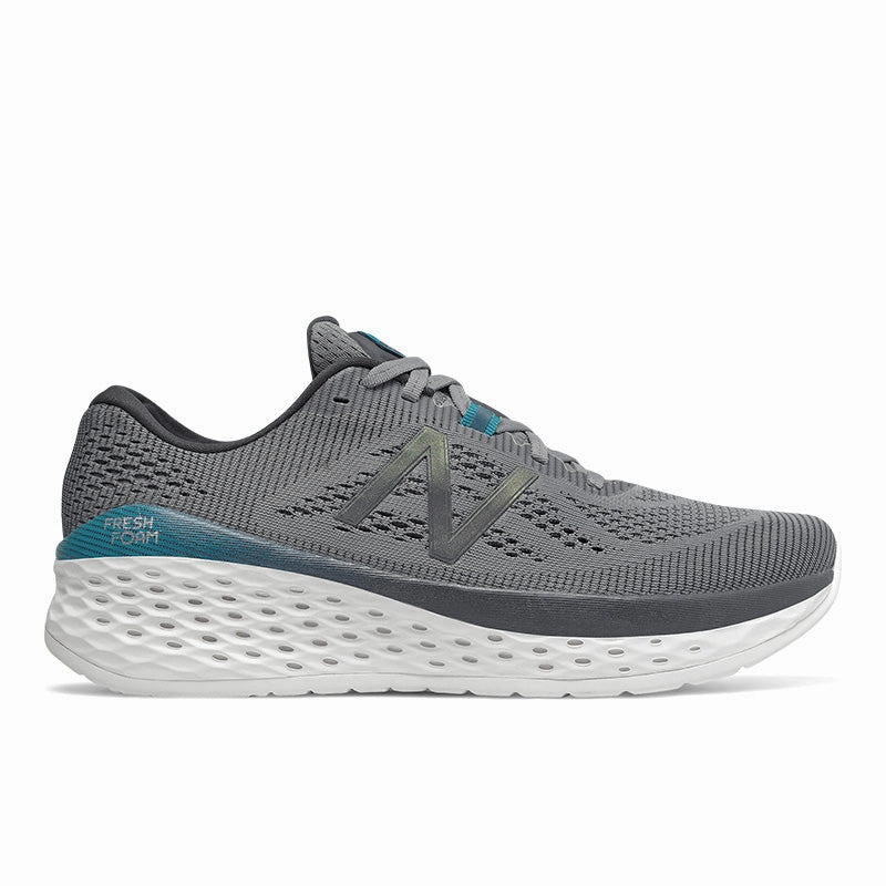 New Balance Men's Fresh Foam More Gunmetal/ Lead/Deep Ozone Blue Vibrant Design