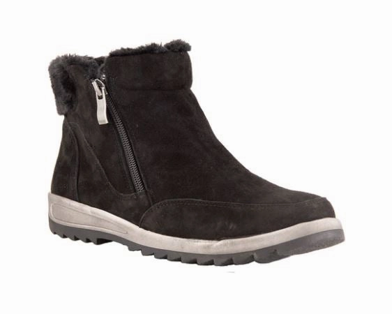 David Tate Women's Tessa Bootie Black Suede Breathable Sole Slip-On Style