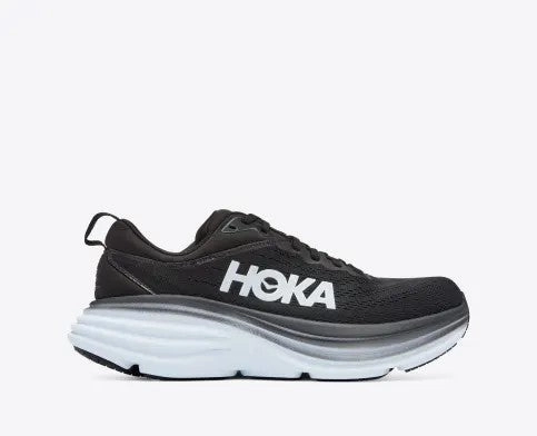 Hoka One One Women's Bondi 8 Sneaker Black/White Sustainable Material Blend