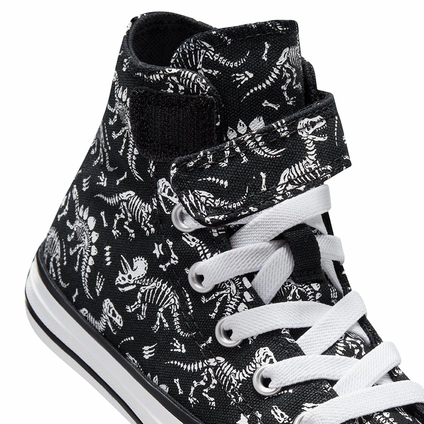 Converse Kids Chuck Taylor All Star 1V Hi Top Easy-On Dinos Black/White/White Comfort Cushion