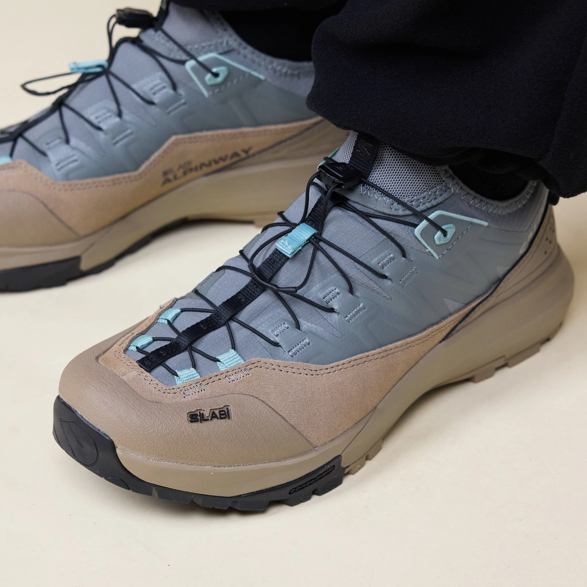 Moisture wicking Mountain Trail Salomon Advanced - Alpinway Advanced - Sedona Sage / Fallen Rock / Blue Surf