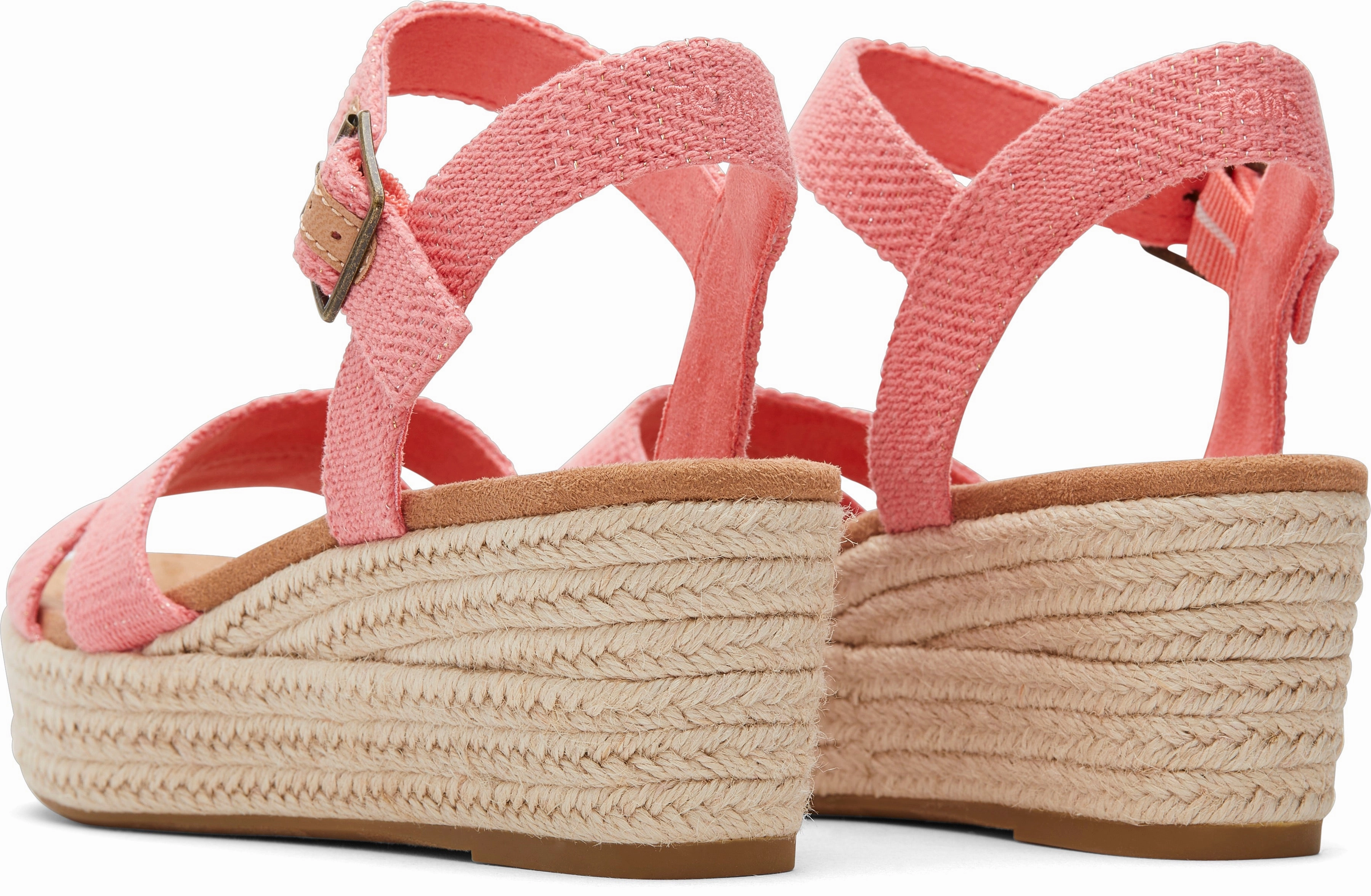 Stretch fit Casual Footwear for Active Life Audrey Espadrille Sandal - Shell Pink Metallic Linen Stripe