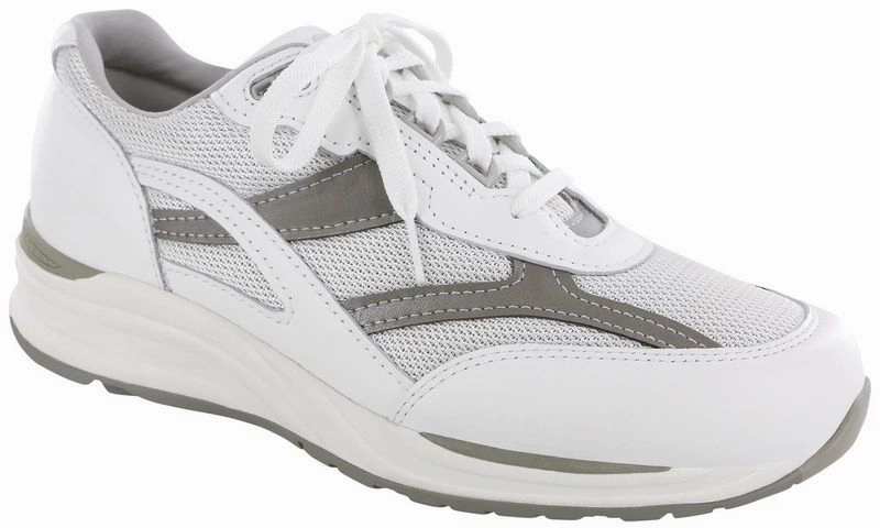 SAS Men's Journey Mesh Active Shoes White/Gray Lace Lock Technology