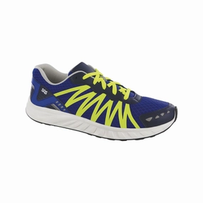 SAS Men's Pursuit Sneakers Blue/Neon Yellow Clean Stitching