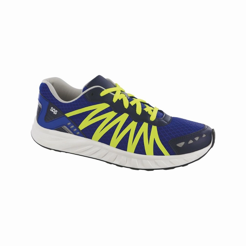 City Motion SAS Men's Pursuit Sneakers Blue/Neon Yellow
