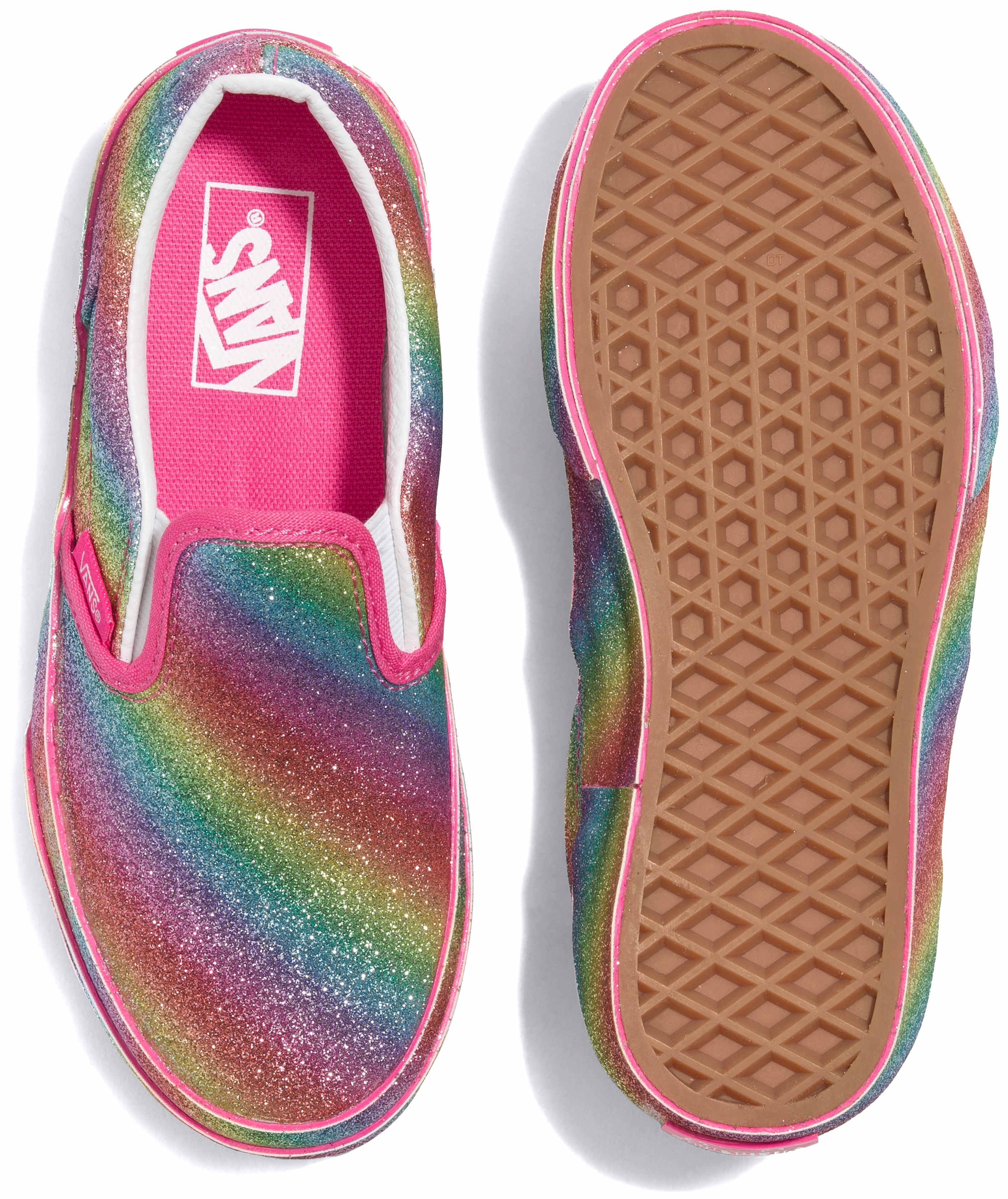 Vans Kids Classic Slip-On Glitter Rainglow Rainbow Short Trip