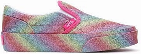 Dad Style Vans Kids Classic Slip-On Glitter Rainglow Rainbow