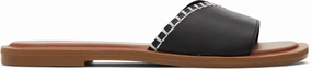 Shea Slide Sandal - Black Leather Easy Glam