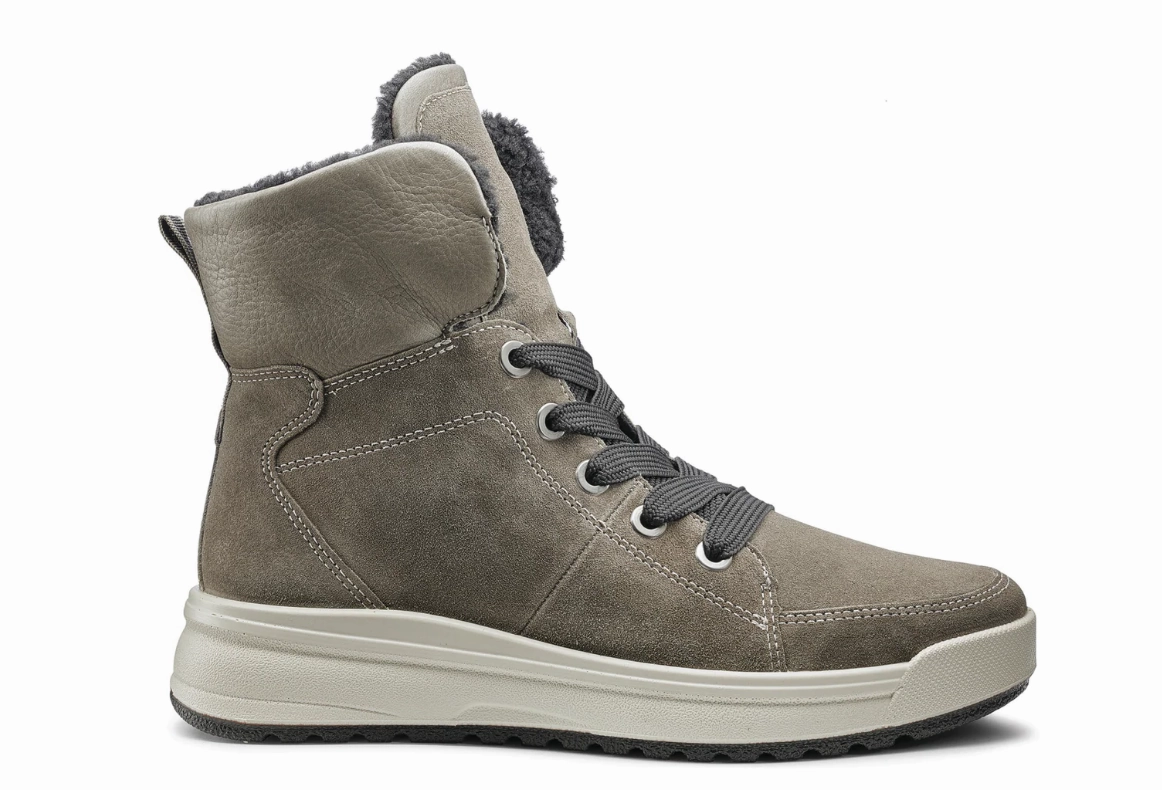 Lightweight Design Biking Trip Ara Women's Albany Hydrophobic Lace-Up Zip Boot Grey Suede