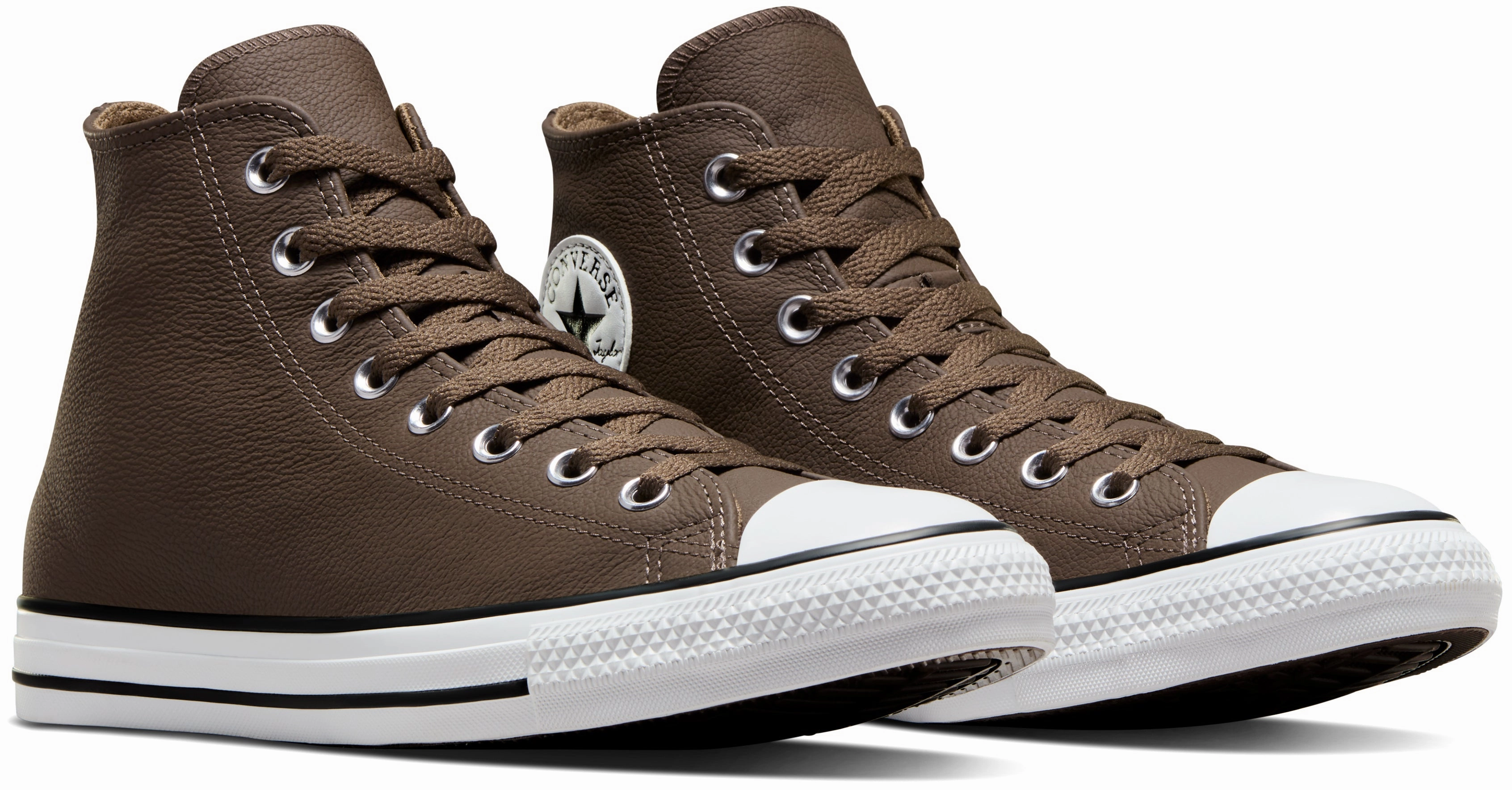 Timeless Fit High Arch Converse Chuck Taylor All Star Hi Top Leather Engine Smoke