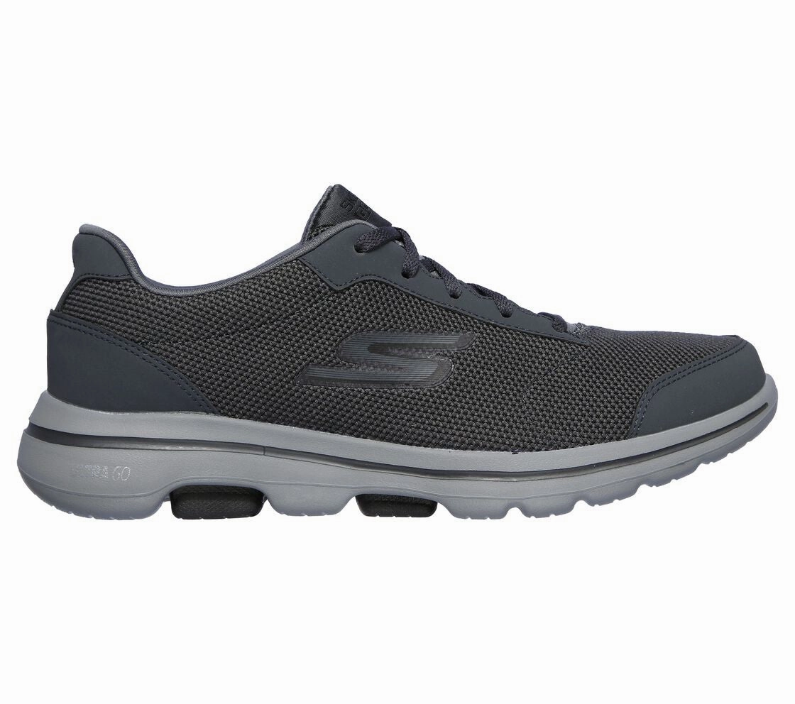 Skechers Men's GOwalk 5 Charcoal/Black Adjustable Tongue