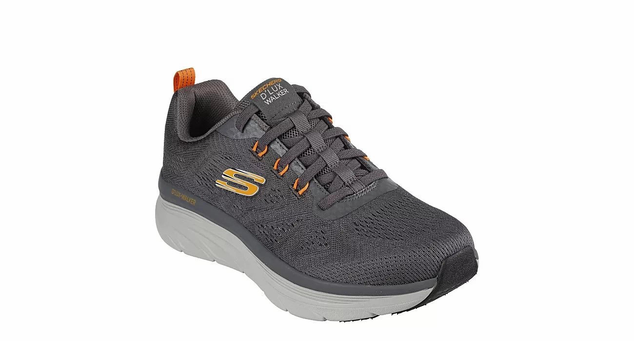 Skechers Men's Relaxed Fit: D'Lux Walker Commuter Sneaker Charcoal/Orange Multi   Purpose Use Durable Outsole Design