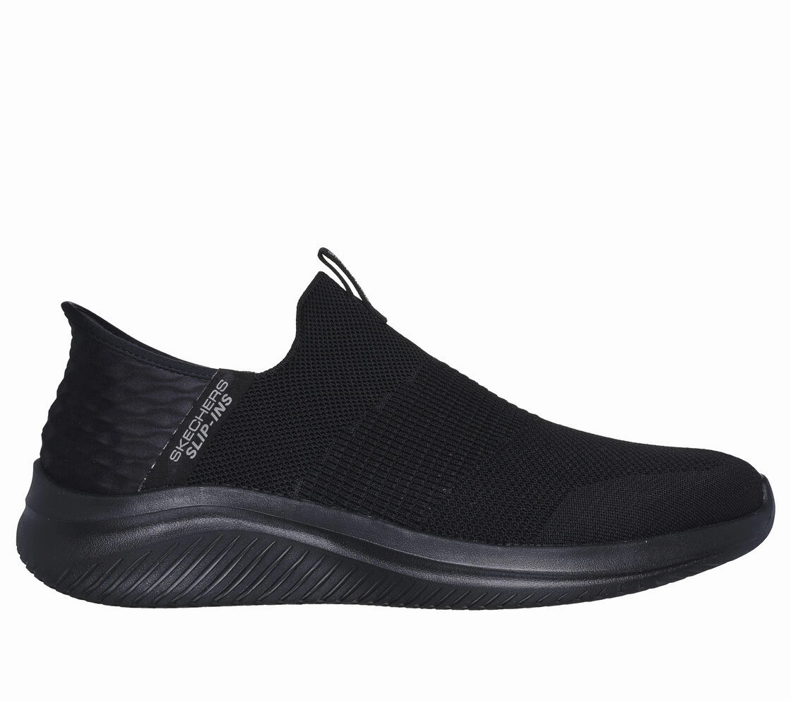 Skechers Men's Slip-ins: Ultra Flex 3.0 - Smooth Step Black Weightless Cushion Technology Flexible Material