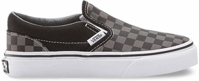 Pastel tone Hero Edge Vans Kids Classic Slip-On (Checker) Black/Pewter