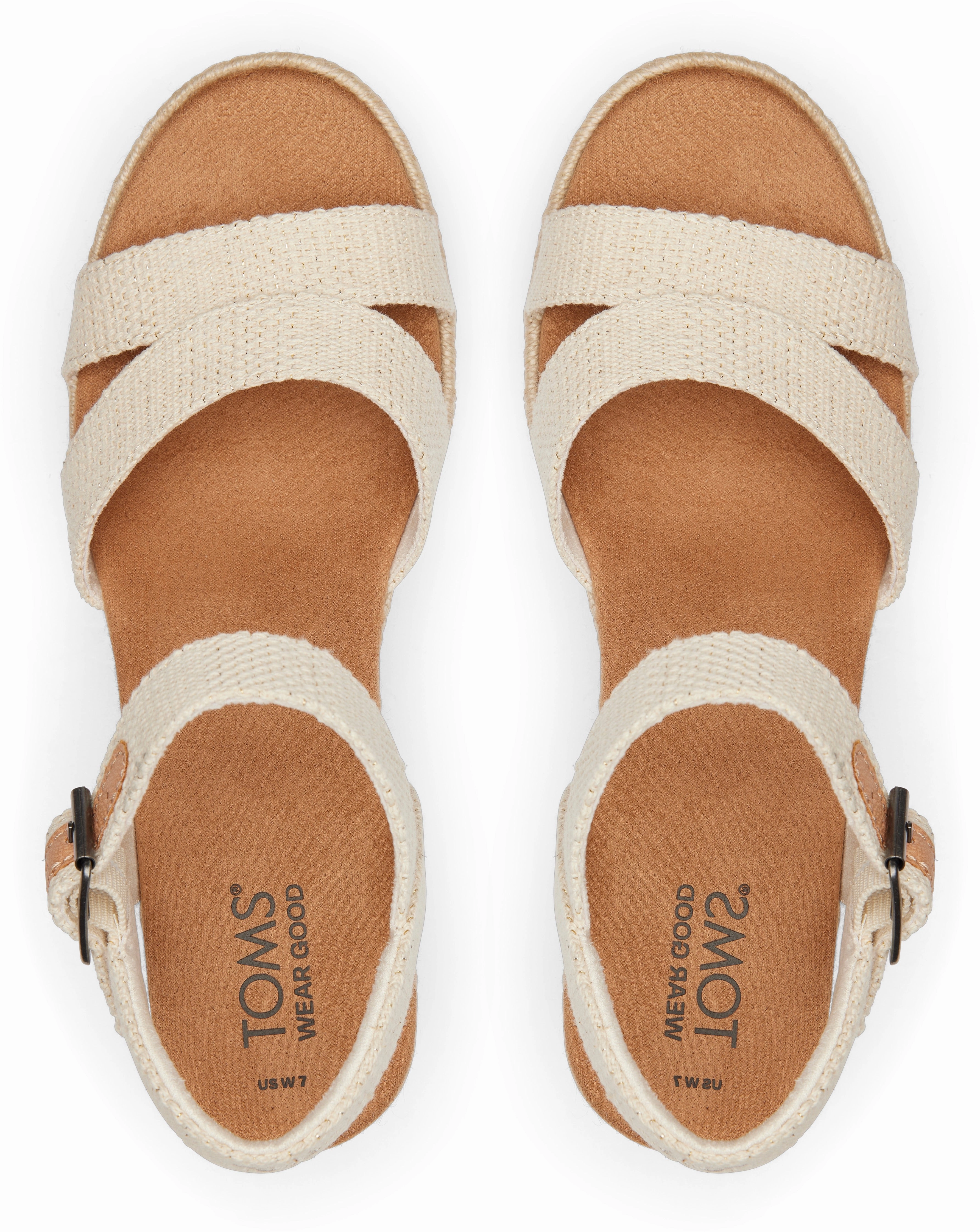 Party Glow Club Night Audrey Espadrille Sandal - Natural Undyed Metallic Linen Stripe