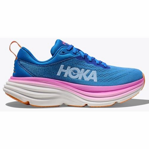 Hoka One One Women's Bondi 8 Sneaker Coastal Sky/All Aboard Compression Molded EVA Day Long Wear