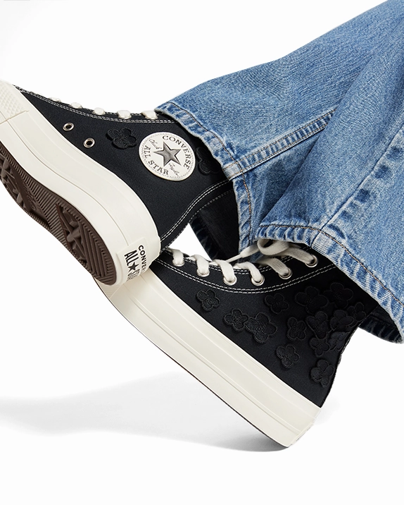 Form Ease Carry Easy Converse Womens Chuck Taylor All Star Hi Top Lift Black/Black/Egret