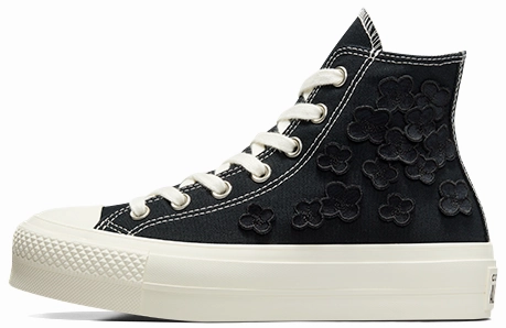 Color Play Converse Womens Chuck Taylor All Star Hi Top Lift Black/Black/Egret