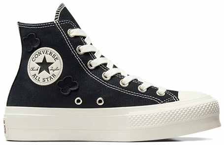 Converse Womens Chuck Taylor All Star Hi Top Lift Black/Black/Egret Hill Tough